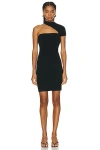 Isabel Marant Orka Asymmetric Cutout Stretch-knit Mini Dress In Black