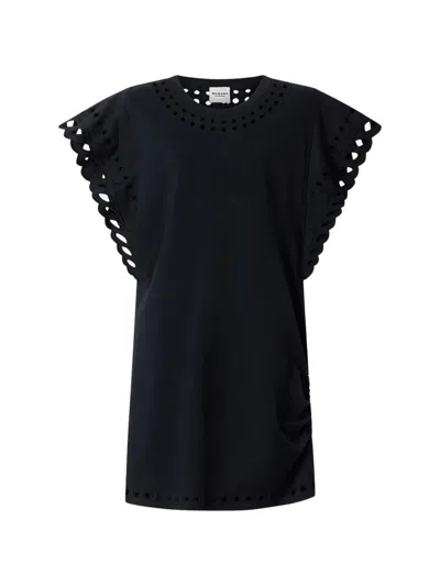 Isabel Marant Orlane Eyelet-embellished Dress In Black