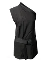 Isabel Marant Ormand One Shoulder Dress In Black Wool In Black