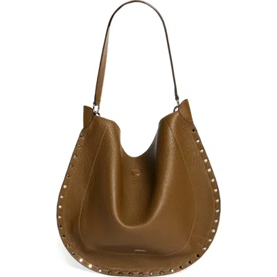 Isabel Marant Oskan Bubble Soft Leather Hobo Bag In Brown