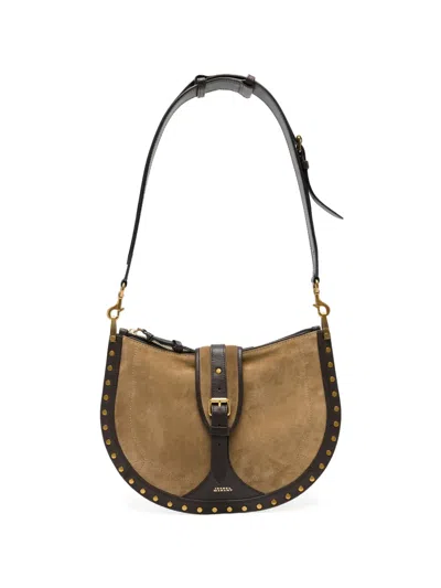 Isabel Marant Oskan Buckle Leather Shoulder Bag In Neutral