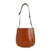 ISABEL MARANT OSKAN COGNAC CALF LEATHER SHOULDER BAG