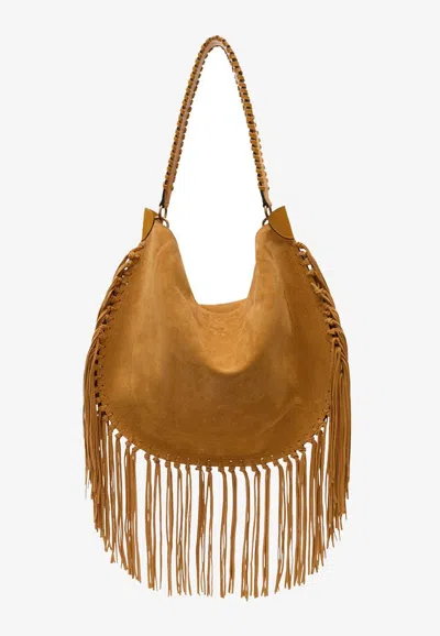 Isabel Marant Oskan Fringed Suede Shoulder Bag In Brown