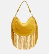 Isabel Marant Oskan Fringed Suede Shoulder Bag In Yellow