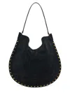 Isabel Marant Oskan Soft Medium Suede Shoulder Bag In Black