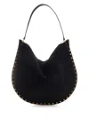 Isabel Marant Oskan Soft Medium Suede Shoulder Bag In Black
