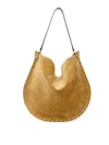 Isabel Marant Oskan Hobo Beige Shoulder Bag With Studs Trim In Suede Woman In Brown