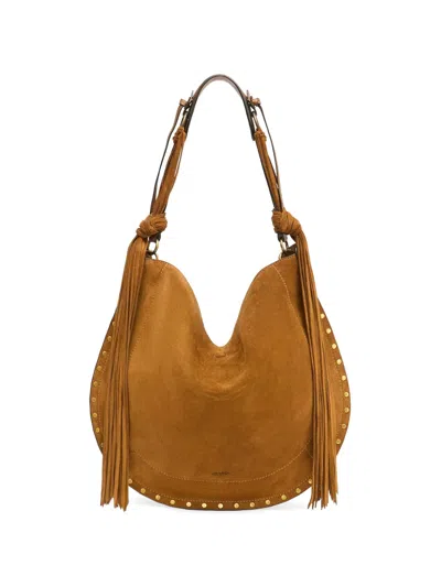 Isabel Marant Oskan Hobo Fringe-detail Shoulder Bag In Brown
