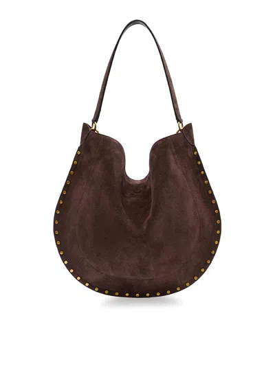 Isabel Marant Oskan Hobo Shoulder Bag In Suede In Brown