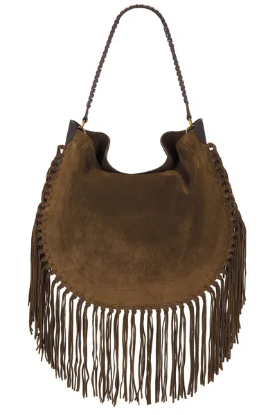 Isabel Marant Oskan Hobo Soft Shoulder Bag In Brown Suede