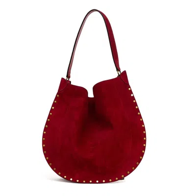 Isabel Marant Oskan Hobo Soft Calfskin Bag In Red