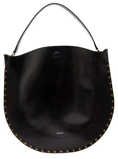 Isabel Marant Smooth Leather Hobo Bag With In Nero