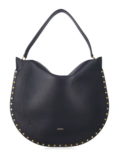 Isabel Marant Oskan Hobo Soft Grained Leather Bag In Red