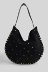 Isabel Marant Oskan Hobo Soft Shoulder Bag In Black Suede In Black