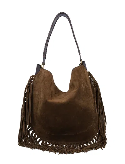Isabel Marant Oskan Hobo Soft Shoulder Bag In Brown Suede