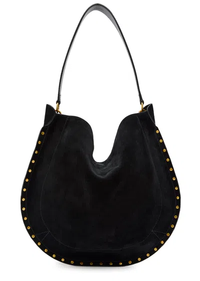 Isabel Marant Oskan Hobo Suede Shoulder Bag In Black