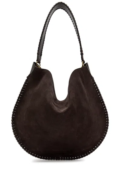 Isabel Marant Oskan Hobo Suede Shoulder Bag In Brown