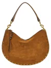 Isabel Marant Zipped Studded Suede Shoulder Bag In Brown