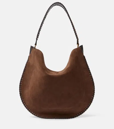 Isabel Marant Oskan Large Leather Shoulder Bag In Chocolate