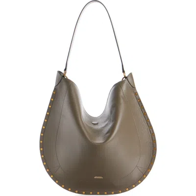 Isabel Marant Oskan Leather Hobo Bag In Brown