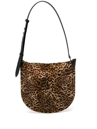 Isabel Marant Oskan Leopard-print Shoulder Bag In Neutrals