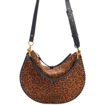 Isabel Marant Oskan Leopard Spot Suede Shoulder Bag In Brown
