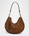 Isabel Marant Oskan Leopard Spot Suede Shoulder Bag