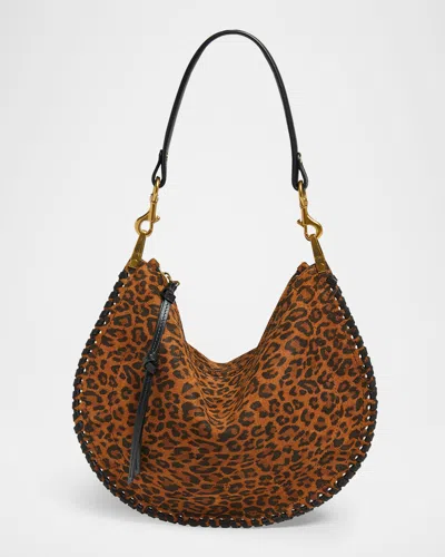 ISABEL MARANT OSKAN LEOPARD SUEDE CROSSBODY BAG