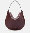 Isabel Marant Oskan Medium Leather Shoulder Bag In Burgundy