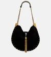 Isabel Marant Oskan Medium Suede Shoulder Bag In Black