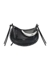 Isabel Marant Oskan Moon Studded Leather Shoulder Bag In Black