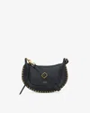 Isabel Marant Oskan Moon Bag In Full-grain Leather In Black