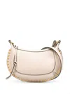 Isabel Marant Curved Silhouette Bag With Gold Studs And Zip Closure In Neutrals