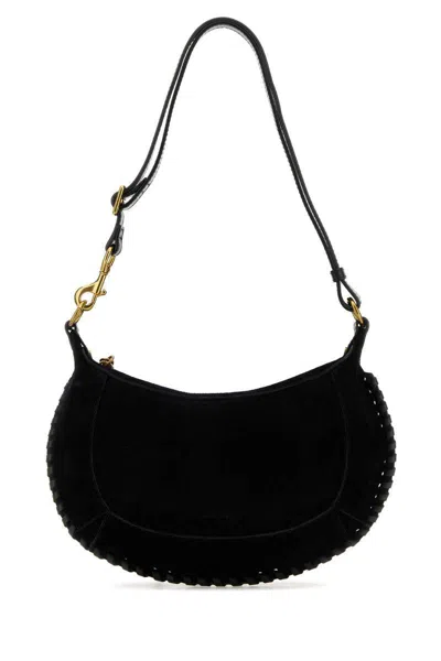 Isabel Marant Oskan Moon Suede Shoulder Bag In Black  