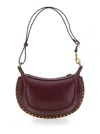 Isabel Marant 'oskan Moon' Bordeaux Shoulder Bag With Studs Detailing In Leather Woman