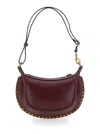 Isabel Marant 'oskan Moon' Bordeaux Shoulder Bag With Studs Detailing In Leather Woman