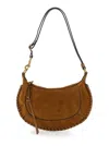 Isabel Marant Oskan Moon Brown Crossbody Bag With Front Logo Print In Suede Woman In Brown