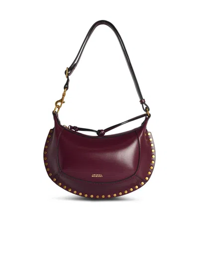 Isabel Marant 'oskan Moon' Burgundy Smooth Leather Bag In Red