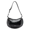 Isabel Marant Crocodile-embossed Studded Shoulder Bag In Black