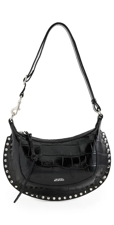 Isabel Marant Oskan Moon Crossbody Bag Black/silver In Multi