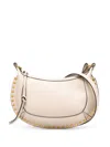 Isabel Marant Curved Silhouette Bag With Gold Studs And Zip Closure In Nude & Neutrals