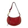 Isabel Marant Moon Leather Crossbody Bag With Studded Detailing In Red