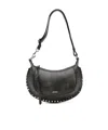 Isabel Marant Oskan Moon Stud-embellished Leather Shoulder Bag In Brown