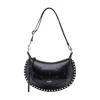 Isabel Marant Oskan Moon Leather Shoulder Bag In Black