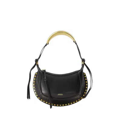 Isabel Marant Oskan Moon Leather Shoulder Bag In Black