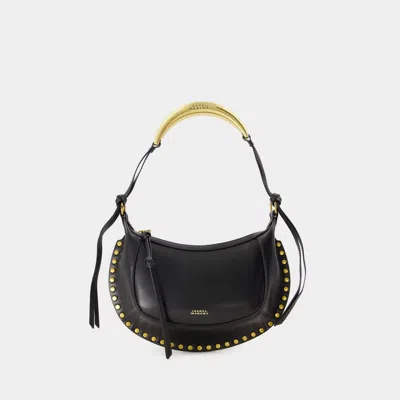 Isabel Marant Oskan Moon Studded Leather Shoulder Bag In Black
