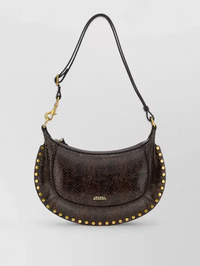 Isabel Marant Oskan Moon Leather Clutch Bag In Black