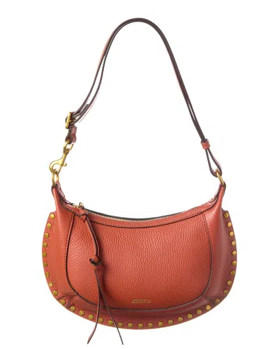 Isabel Marant Oskan Moon Leather Crossbody In Red