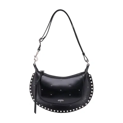 Isabel Marant Oskan Moon Leather Shoulder Bag In Black
