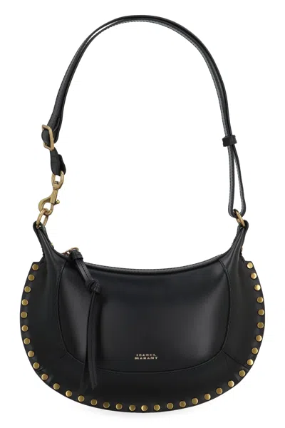 Isabel Marant Oskan Moon Leather Shoulder Bag In Black